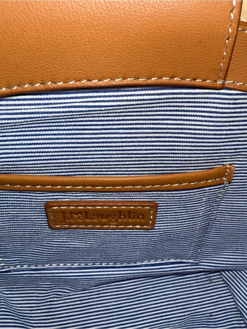 Woven Mini Straw Bag with Tan Leather-Style Handles - Picture 5 of 5